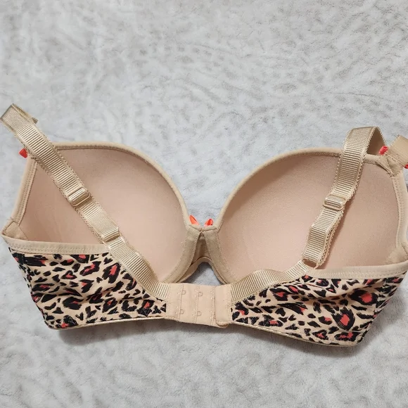 Freya Animal Print Underwire Molded Plunge Women's Bra Size 30H - Picture 6 of 11